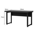 Mesa em L PÉ QUADRO (1,50×0,60m + Mesa Auxiliar) – S/ Gavetas – PRETO / PRETO – 26010 CT Móveis para Escritório 17
