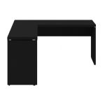 Mesa em L PÉ PAINEL (1,50×0,60m + Mesa Auxiliar) – S/ Gavetas – PRETO / PRETO – 26012 CT Móveis para Escritório 12
