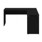 Mesa em L PÉ PAINEL (1,50×0,60m + Mesa Auxiliar) – S/ Gavetas – PRETO / PRETO – 26012 CT Móveis para Escritório 13
