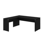 Mesa em L PÉ PAINEL (1,50×0,60m + Mesa Auxiliar) – S/ Gavetas – PRETO / PRETO – 26012 CT Móveis para Escritório 14