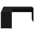 Mesa em L PÉ PAINEL (1,70×0,70m + Mesa Auxiliar) – S/ Gavetas – PRETO / PRETO – 26013 CT Móveis para Escritório 11