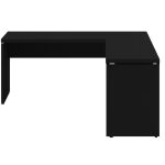 Mesa em L PÉ PAINEL (1,70×0,70m + Mesa Auxiliar) – S/ Gavetas – PRETO / PRETO – 26013 CT Móveis para Escritório 12
