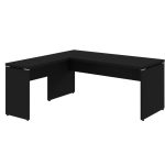 Mesa em L PÉ PAINEL (1,70×0,70m + Mesa Auxiliar) – S/ Gavetas – PRETO / PRETO – 26013 CT Móveis para Escritório 13