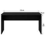 Mesa em L PÉ PAINEL (1,70×0,70m + Mesa Auxiliar) – S/ Gavetas – PRETO / PRETO – 26013 CT Móveis para Escritório 14