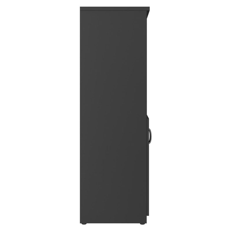 Armário Alto com Portas Inferiores e Prateleiras Abertas – MDP Preto – 26033 CT Móveis para Escritório 5
