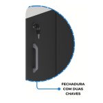 Armário Alto com Portas Inferiores e Prateleiras Abertas – MDP Preto – 26033 CT Móveis para Escritório 14