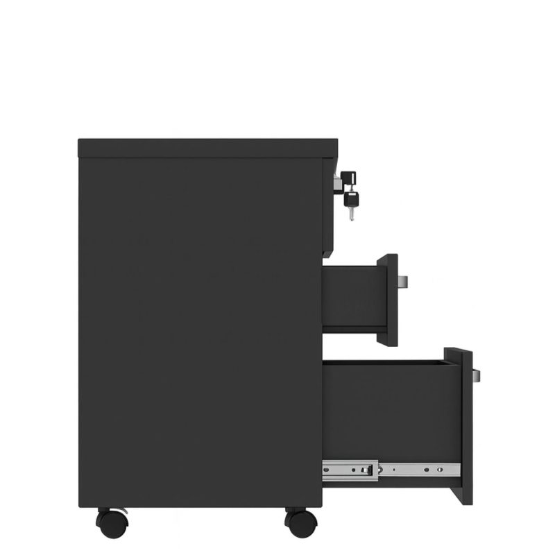 Gaveteiro Volante com 03 Gavetas com Rodízios e Fechadura – MDP Preto – 26034 CT Móveis para Escritório 3