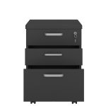 Gaveteiro Volante com 03 Gavetas com Rodízios e Fechadura – MDP Preto – 26034 CT Móveis para Escritório 14