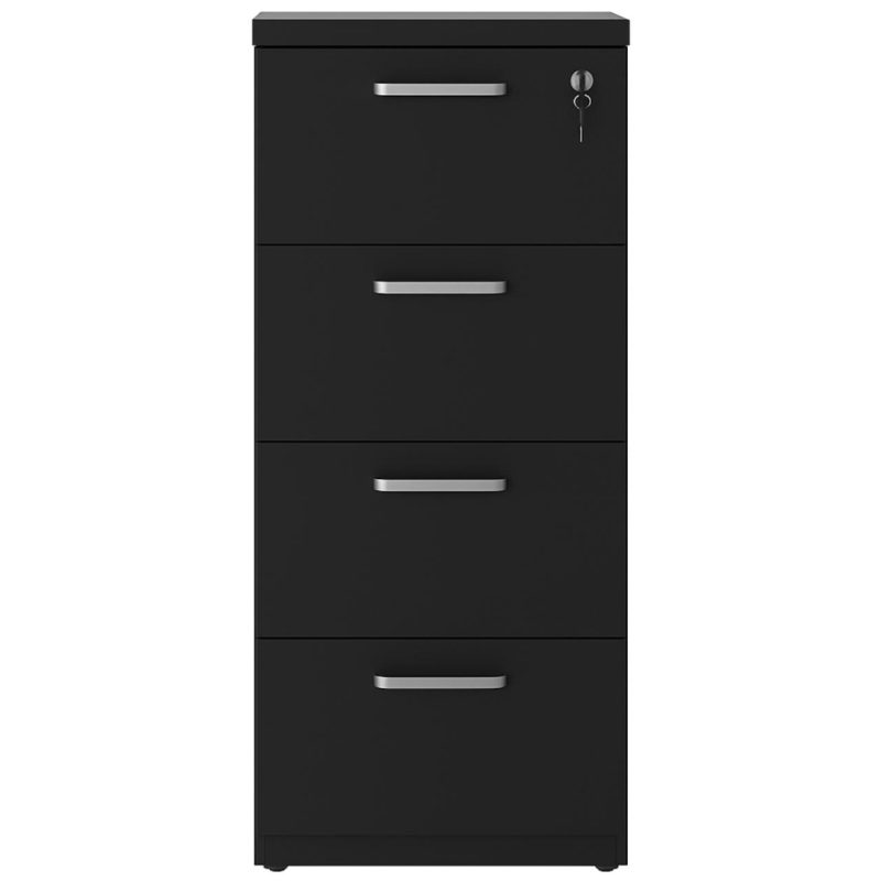Arquivo de Madeira para Pasta Suspensa com 4 Gavetas – MDP PRETO – 26035 CT Móveis para Escritório 7