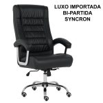 Poltrona LUXO IMPORTADA Concha Dupla Syncron – Couríssimo Preto – 30017 CT Móveis para Escritório 10