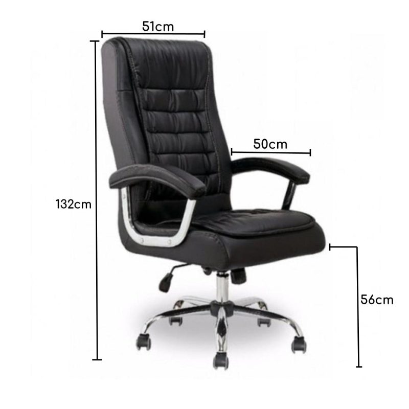 Poltrona LUXO IMPORTADA Concha Dupla Syncron – Couríssimo Preto – 30017 CT Móveis para Escritório 8