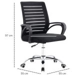 Cadeira para Escritório Tela OZY com Braço – Cor Preta – 30055 CT Móveis para Escritório 13