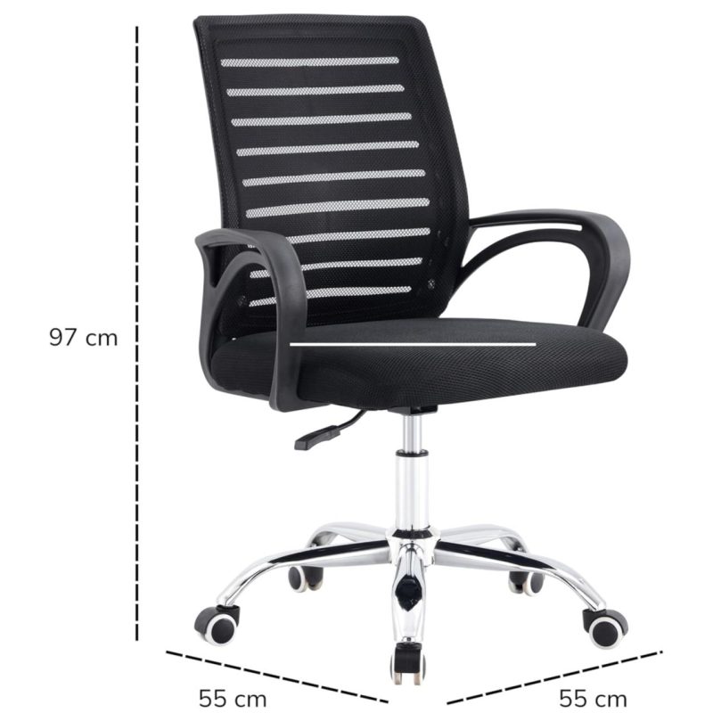Cadeira para Escritório Tela OZY com Braço – Cor Preta – 30055 CT Móveis para Escritório 6