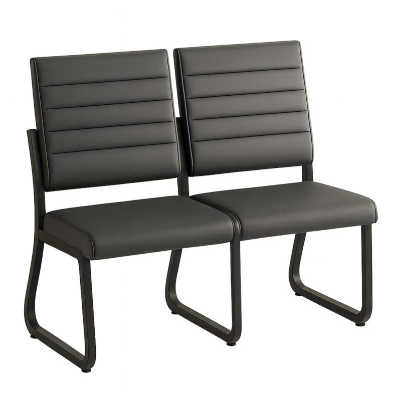 Sofanete para Escritório Estofada com 02 Lugares – TRIX – Pés PRETO – 35120 CT Móveis para Escritório 2