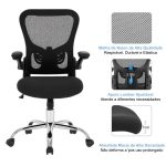 Cadeira de Escritório Tela NYO – Cor Preto – 20097 CT Móveis para Escritório 15
