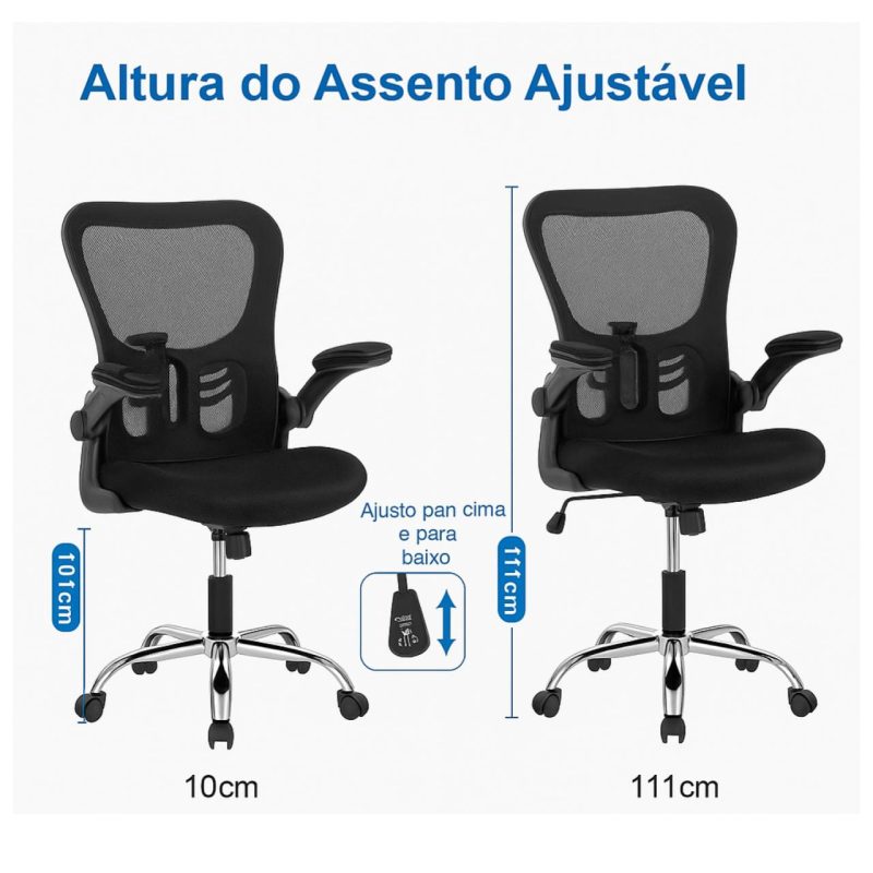 Cadeira de Escritório Tela NYO – Cor Preto – 20097 CT Móveis para Escritório 8